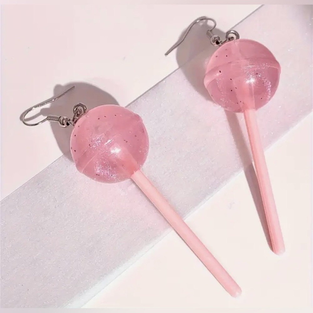 Pink lollipop earrings